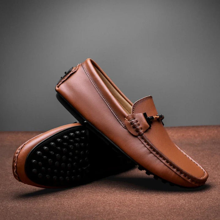 Men’s Faux Leather Driving Shoes with Pebble Sole