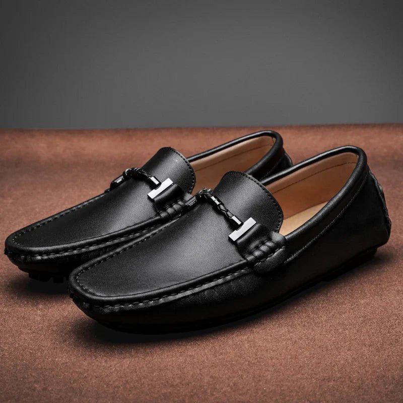 Men’s Faux Leather Driving Shoes with Pebble Sole