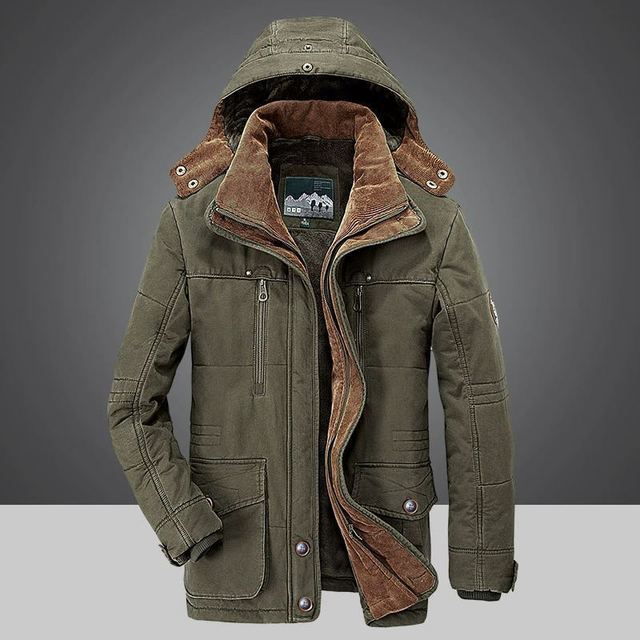 Men’s Fleece Lined Hooded Warm Parka Winter Jacket