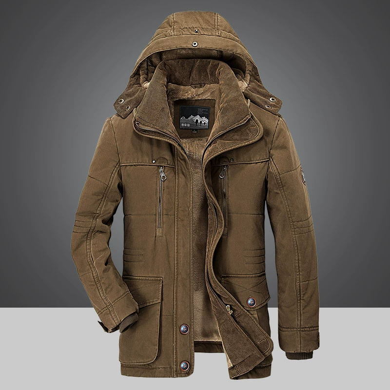 Men’s Fleece Lined Hooded Warm Parka Winter Jacket