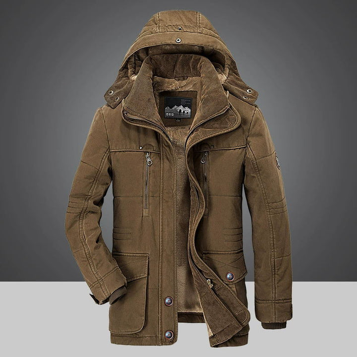 Men’s Fleece Lined Hooded Warm Parka Winter Jacket
