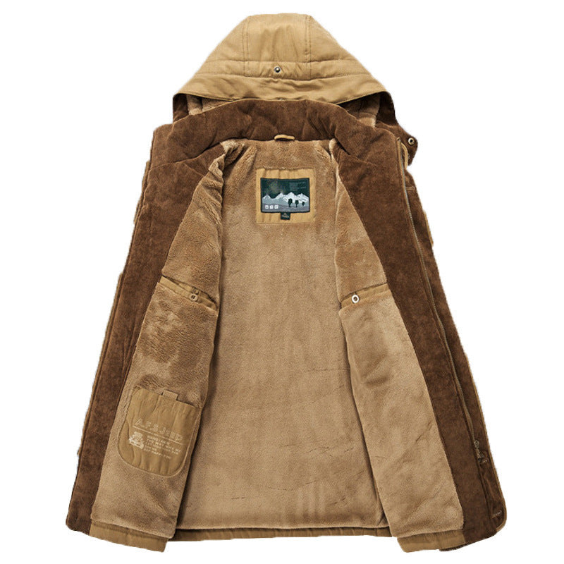 Men’s Fleece Lined Hooded Warm Parka Winter Jacket