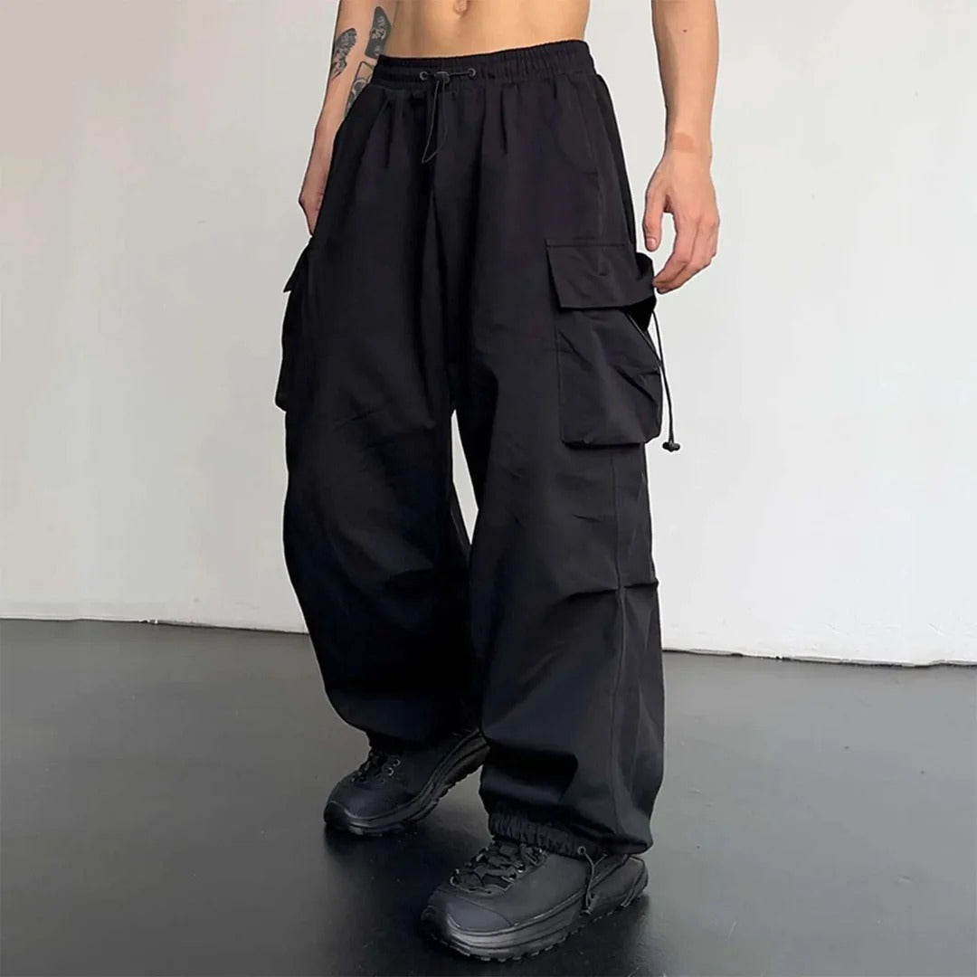 Men’s Wide Leg Technical Shell Cargo Trousers