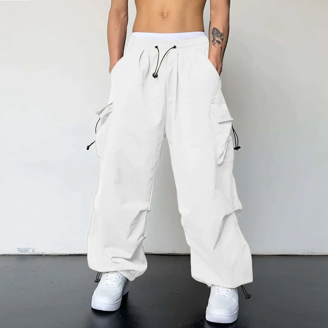 Men’s Wide Leg Technical Shell Cargo Trousers