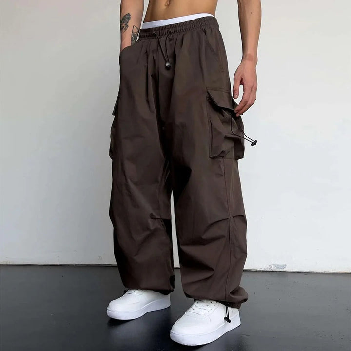 Men’s Wide Leg Technical Shell Cargo Trousers