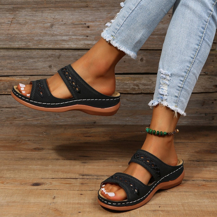 Double-Strap Open Toe Sandals with Ergonomic Sole | Bella