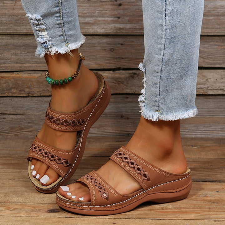 Double-Strap Open Toe Sandals with Ergonomic Sole | Bella