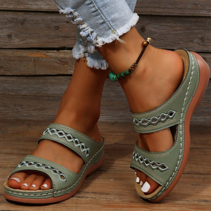 Double-Strap Open Toe Sandals with Ergonomic Sole | Bella