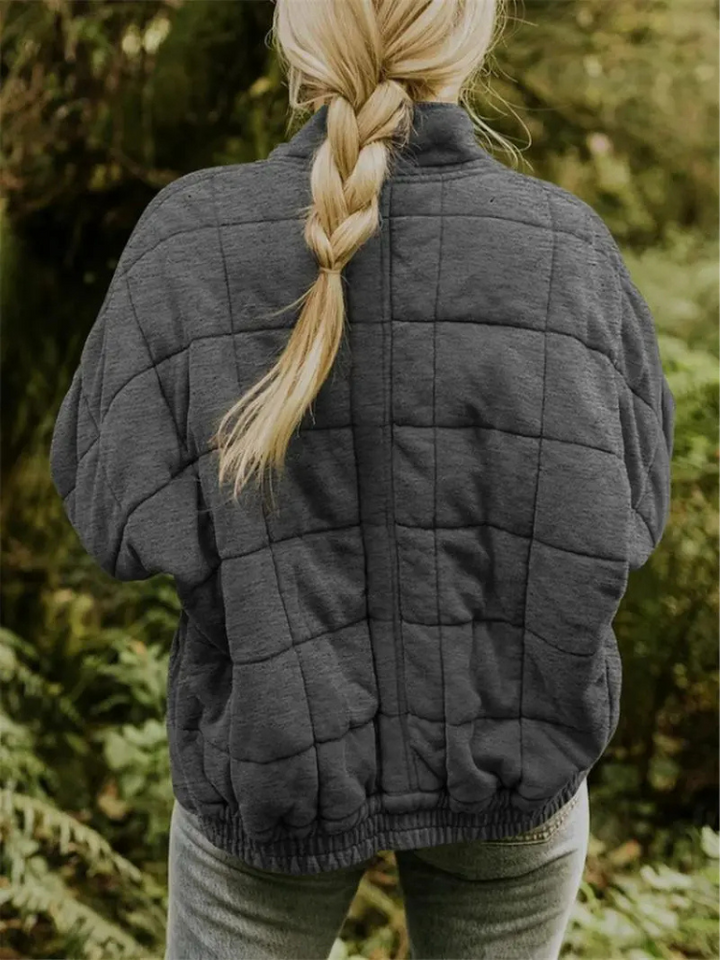 Women’s Quilted Oversized Bomber Zipper Jacket