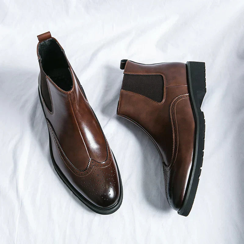 Men’s Brogue Wingtip Chelsea Ankle Boots