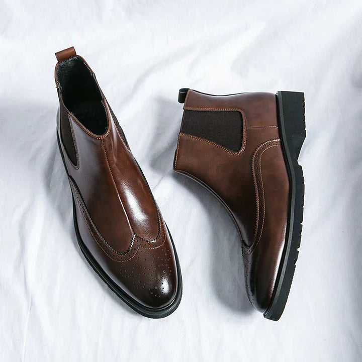 Men’s Brogue Wingtip Chelsea Ankle Boots