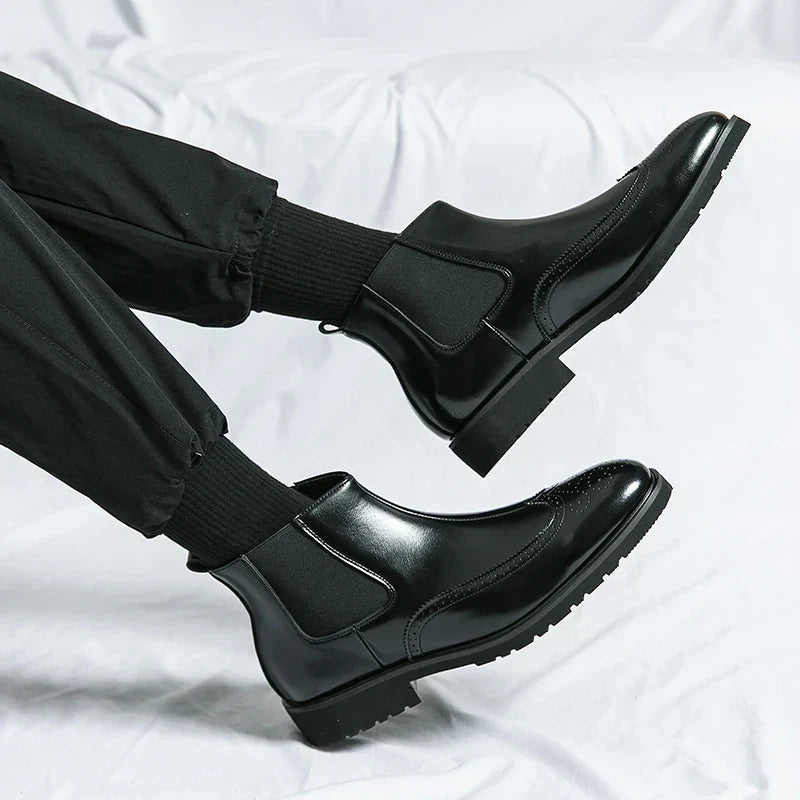 Men’s Brogue Wingtip Chelsea Ankle Boots