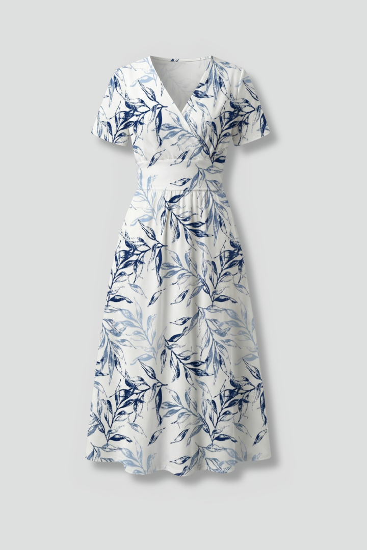Floral Print A-Line Midi Dress for Summer | Amelia