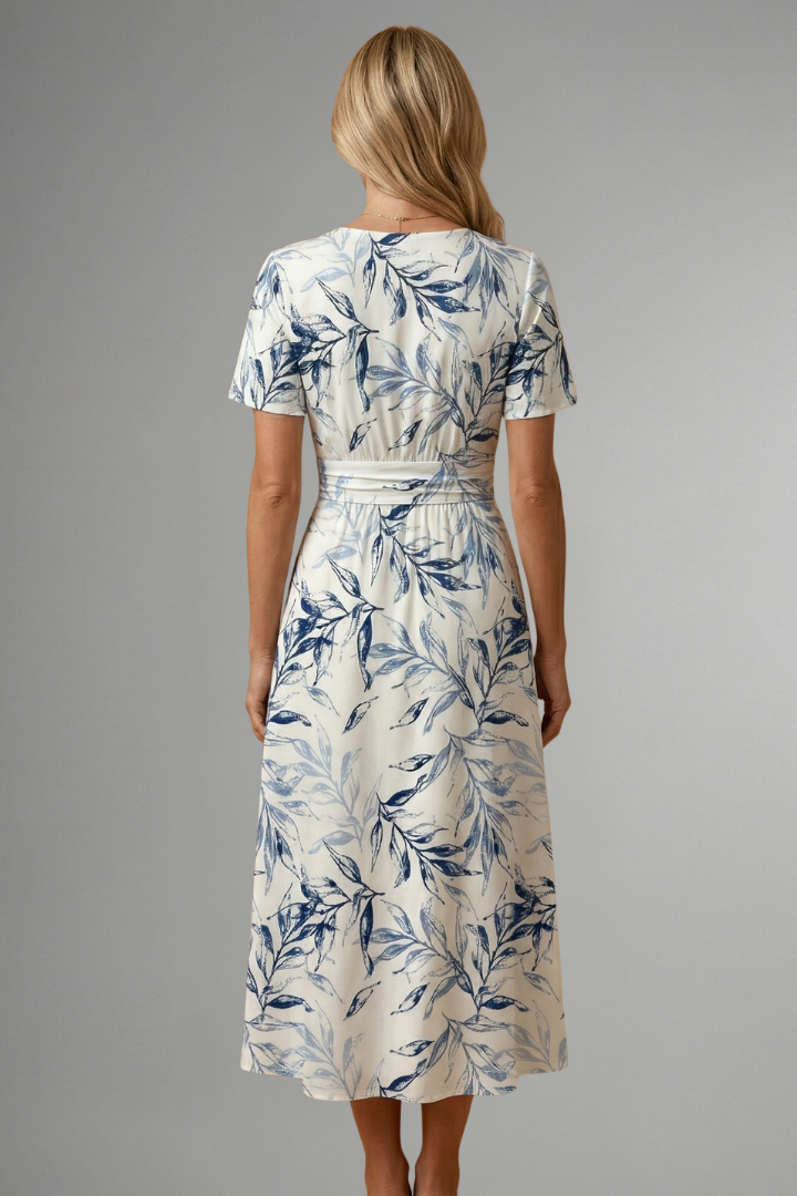 Floral Print A-Line Midi Dress for Summer | Amelia