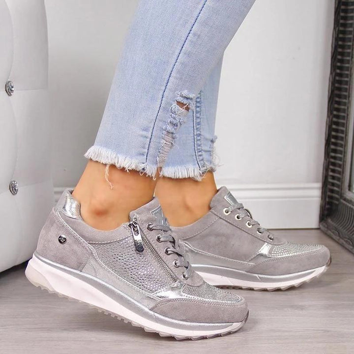 Women’s Orthopaedic Wedge Sneakers with Side Zipper