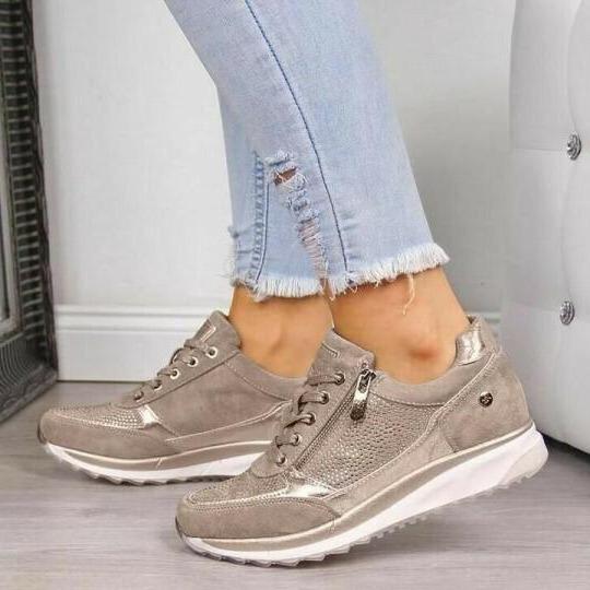 Women’s Orthopaedic Wedge Sneakers with Side Zipper