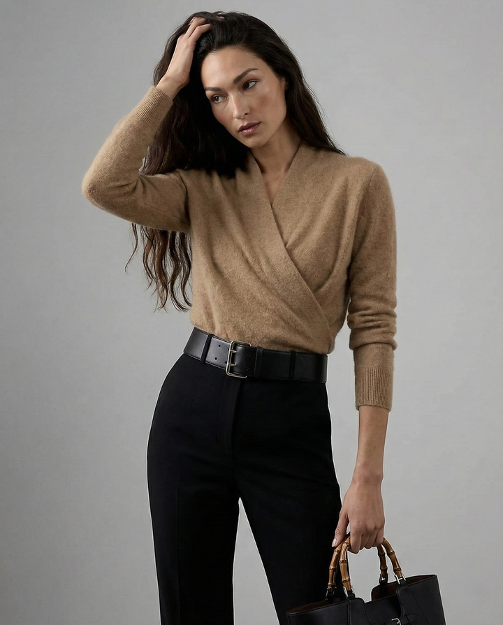 Women's Wrap-Front Knit Jumper