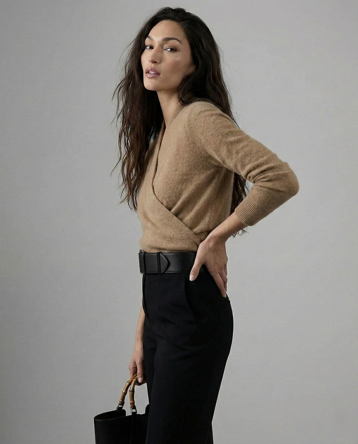 Women's Wrap-Front Knit Jumper