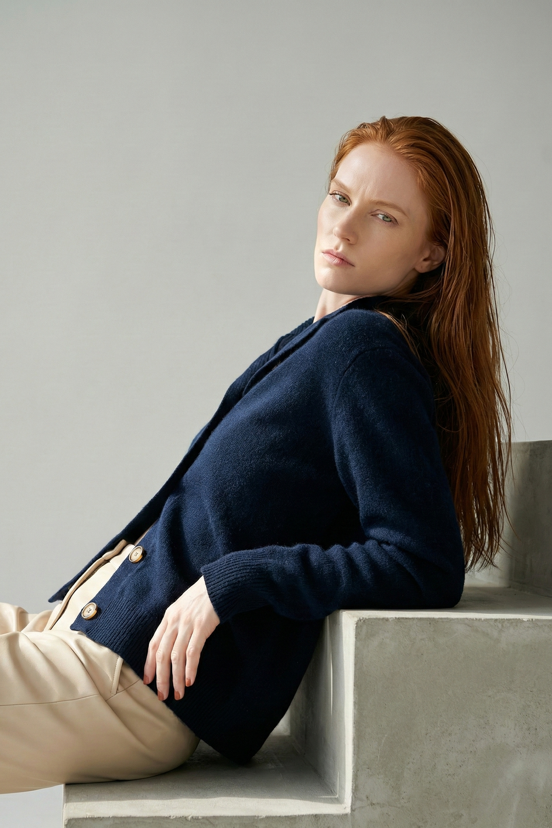 Women’s Button-Front Wool Cardigan