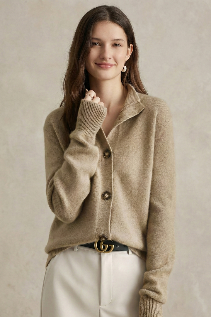 Women’s Button-Front Wool Cardigan
