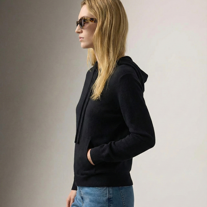 Women’s Ribbed Knit Hooded Jumper