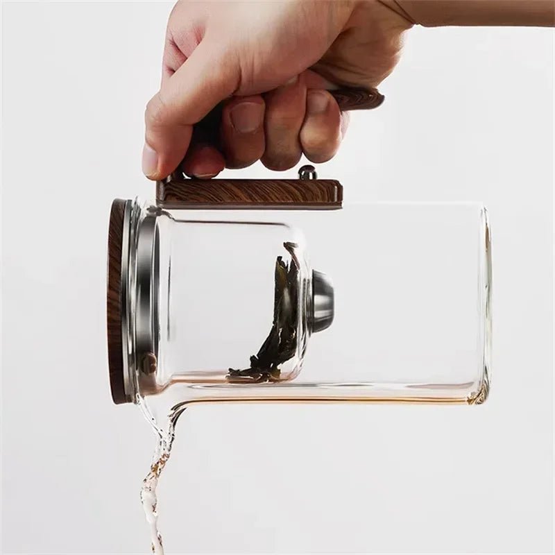 Glass Teapot with Stainless Steel Infuser - Modern Design 7