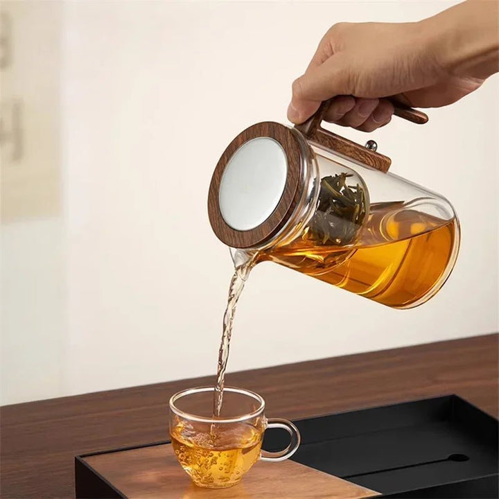 Glass Teapot with Stainless Steel Infuser - Modern Design 8