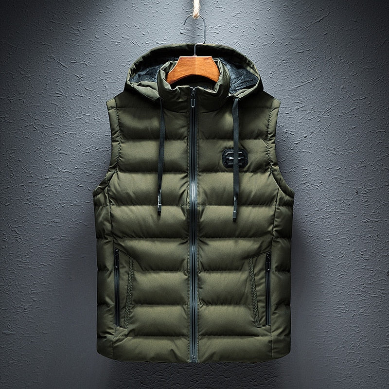 Men’s Hooded Fleece Lined Puffer Vest