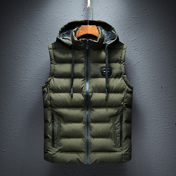 Men’s Hooded Fleece Lined Puffer Vest