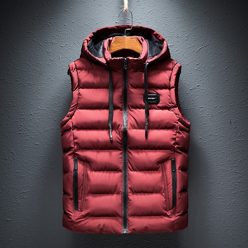 Men’s Hooded Fleece Lined Puffer Vest