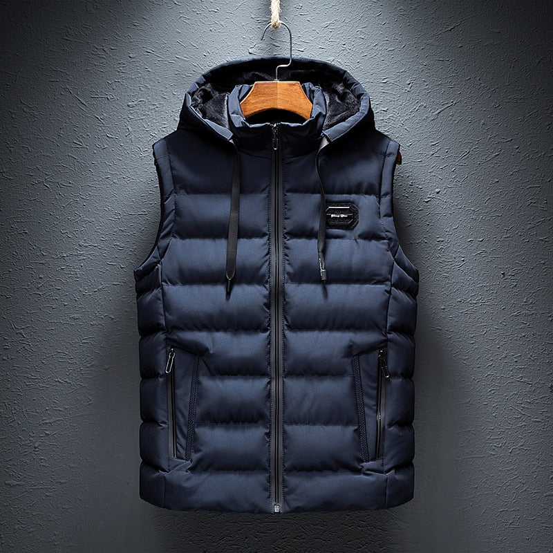 Men’s Hooded Fleece Lined Puffer Vest
