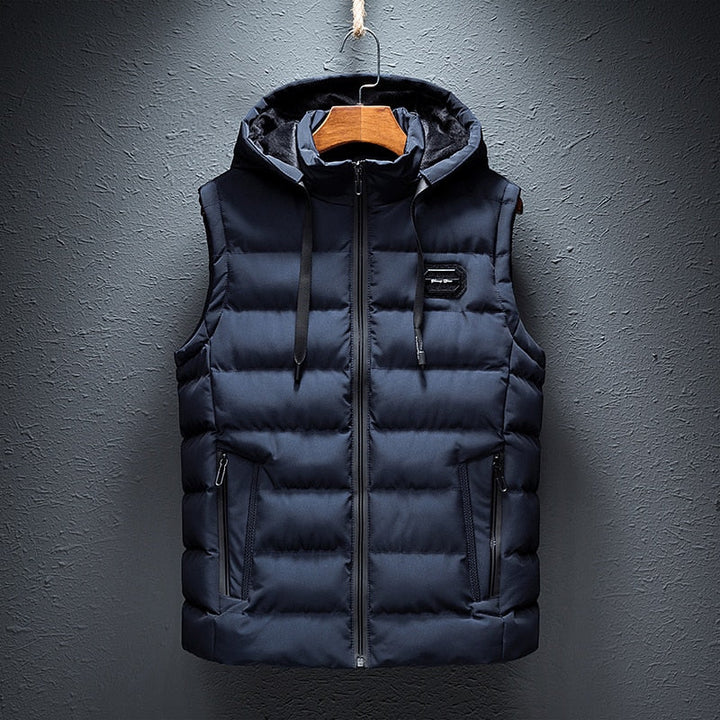 Men’s Hooded Fleece Lined Puffer Vest