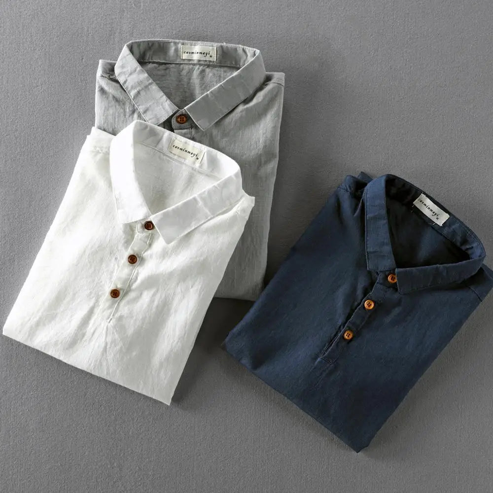 Shiro Linen Collar Tee