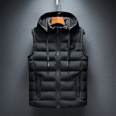 Men’s Hooded Fleece Lined Puffer Vest
