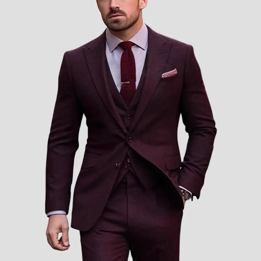 Men’s Slim Fit 3-Piece Formal Tailored Suit Set