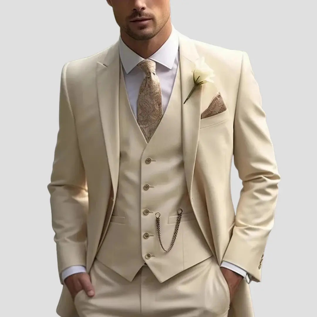 Men’s Slim Fit 3-Piece Formal Tailored Suit Set