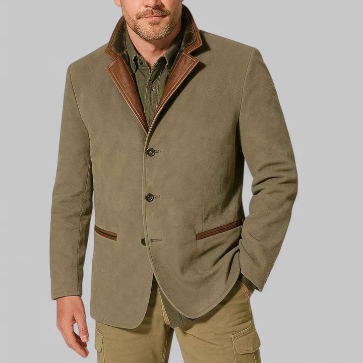 Men’s Premium Suede-Finish Heritage Blazer Jacket