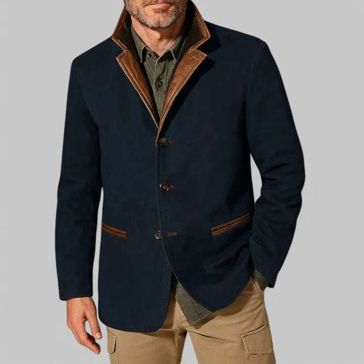 Men’s Premium Suede-Finish Heritage Blazer Jacket