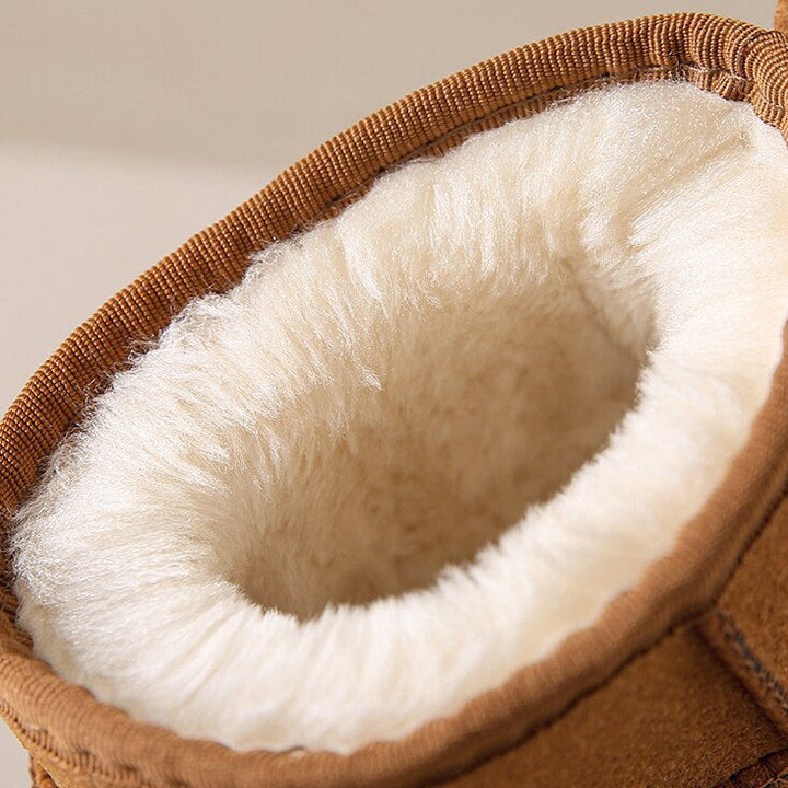Women’s Faux Suede Sherpa-Lined Mini Ankle Snow Boots