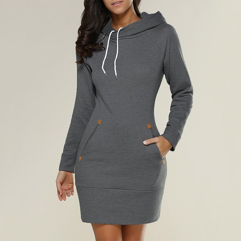 Women’s Marl Fleece Hooded Mini Dress