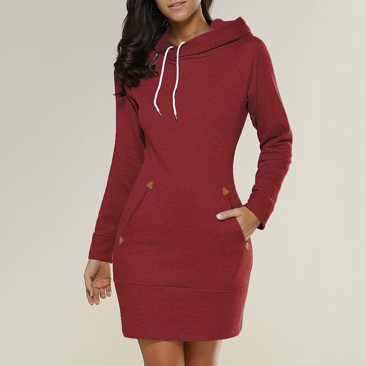 Women’s Marl Fleece Hooded Mini Dress