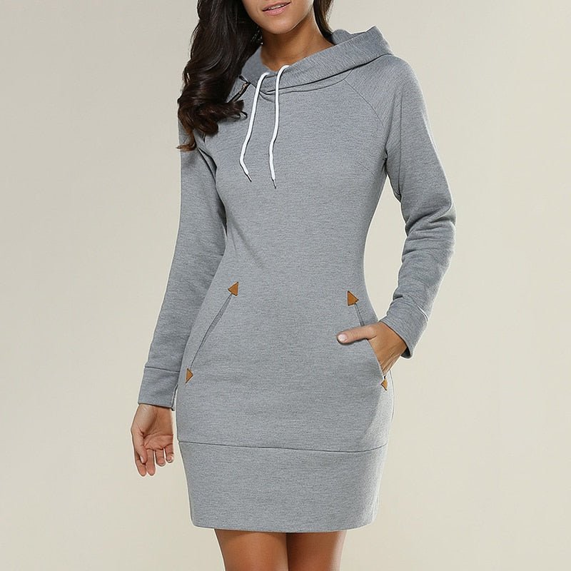 Women’s Marl Fleece Hooded Mini Dress