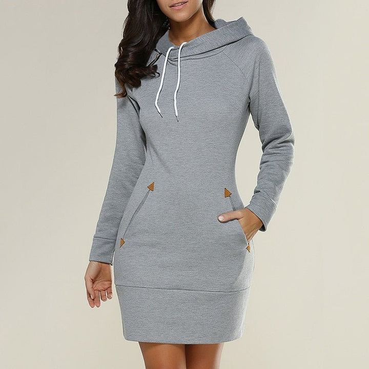 Women’s Marl Fleece Hooded Mini Dress