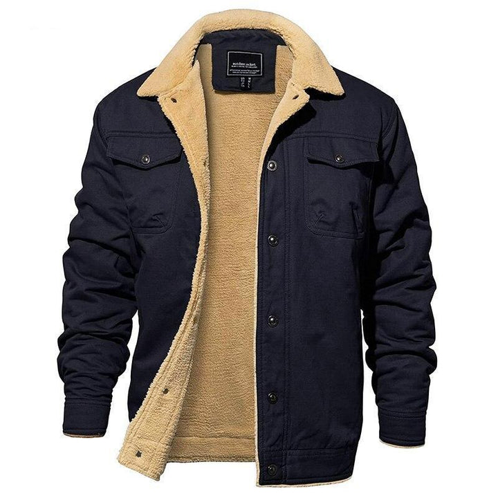 Men’s Sherpa Lined Cargo Jacket Fleece Interior