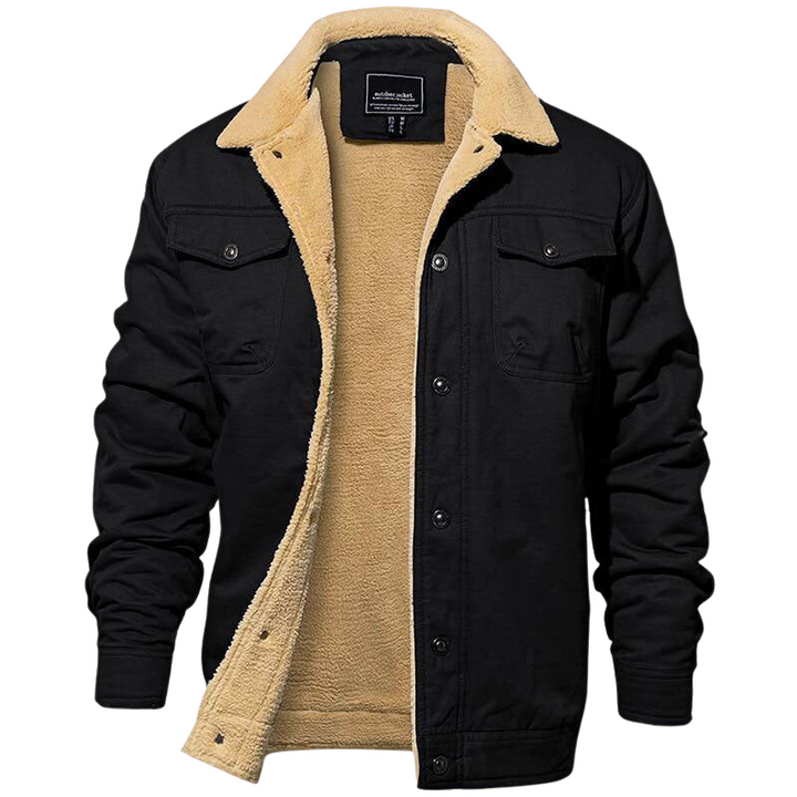 Men’s Sherpa Lined Cargo Jacket Fleece Interior