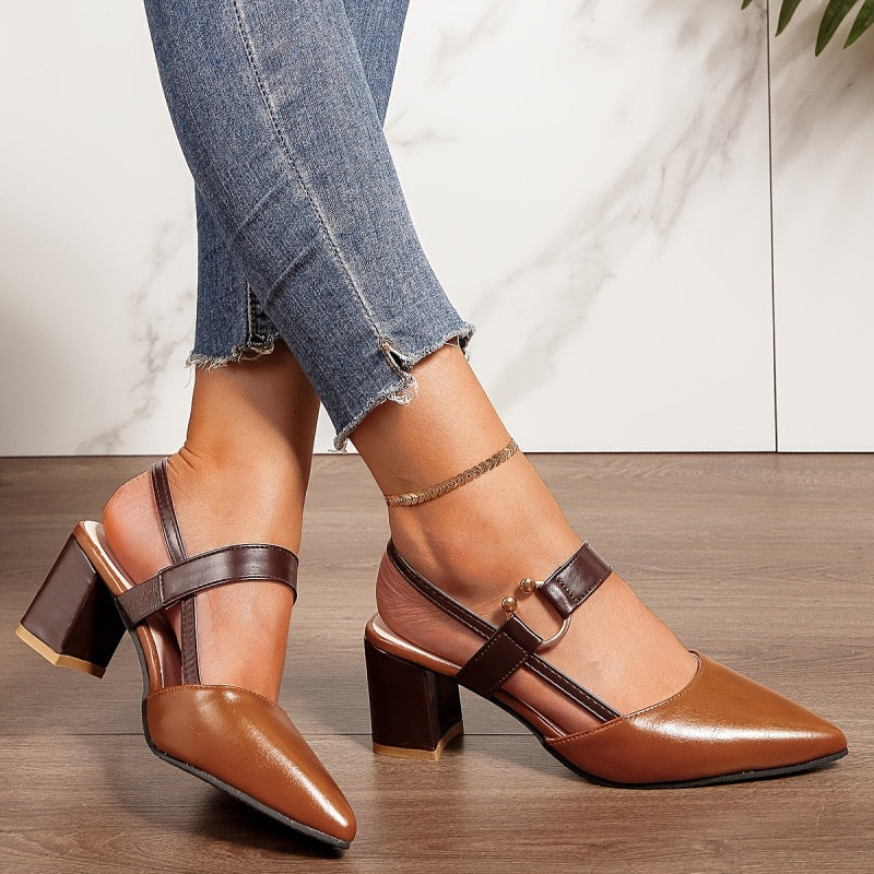 Women's Slingback Block Heels - Maya