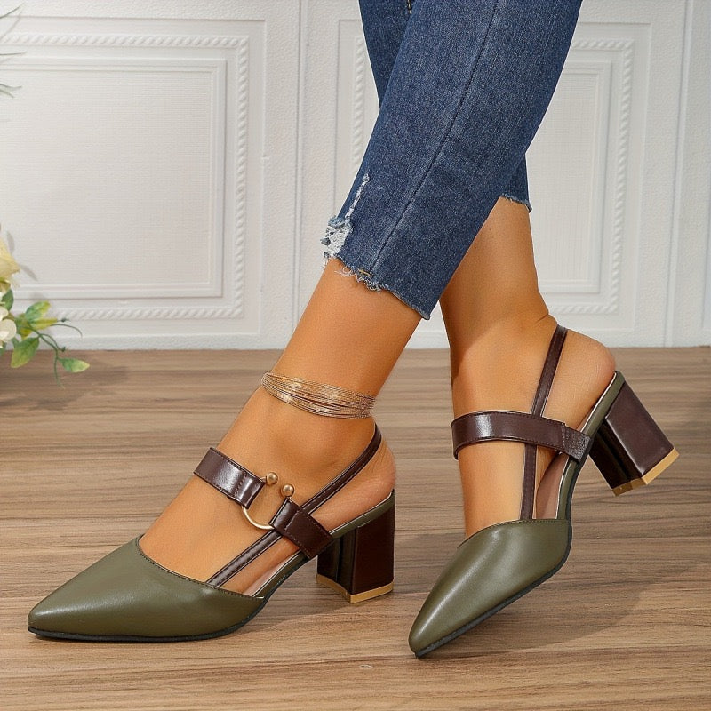 Women's Slingback Block Heels - Maya