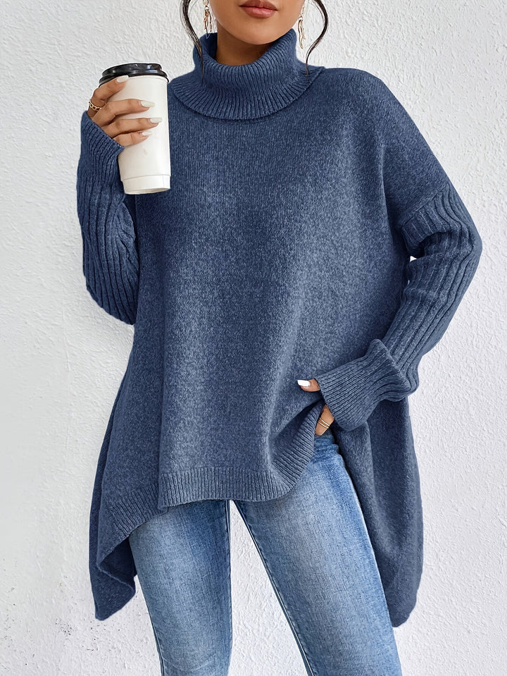 Women's Oversized Turtleneck Knit Jumper