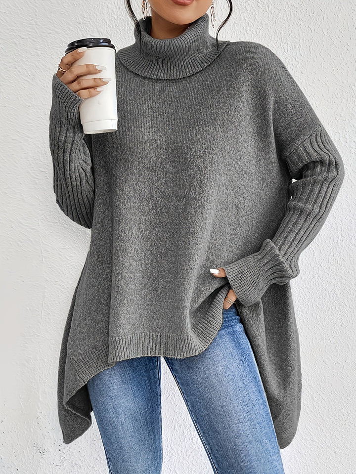 Women's Oversized Turtleneck Knit Jumper