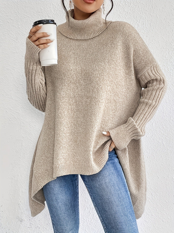 Women's Oversized Turtleneck Knit Jumper